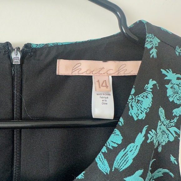 Anthropologie Hutch Floral Jacquard Cut-Out Mini Dress Size 14 - Picture 6 of 12